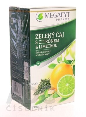 MEGAFYT ZELENÝ ČAJ s citronem &amp; limetkou 20x1,5 g (30 g)