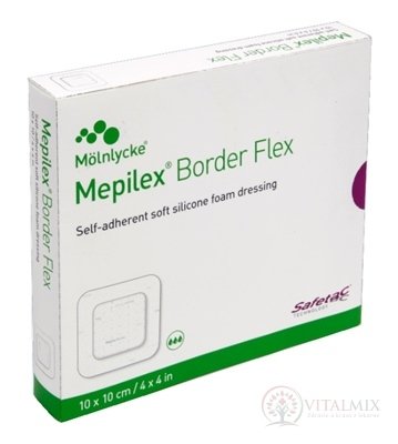 Mepilex Border Flex 10x10 cm samolepivé krytí z měkkého pěnového silikonu 1x5 ks