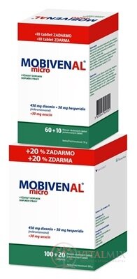 MOBIVENAL micro tbl flm 100+20 zdarma (120 ks) + Mobivenal micro 70 tbl zdarma, 1x1 set