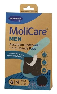 MoliCare MEN M absorpční spodní prádlo 1 ks + X-Change vložka 5 ks, 1x1 set