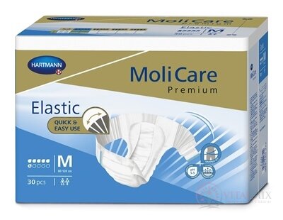 MoliCare Premium Elastic 6 kapek M plenkové kalhotky zalepovací 1x30 ks