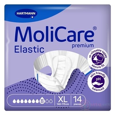 MoliCare Premium Elastic 8 kapek XL plenkové kalhotky zalepovací 1x14 ks