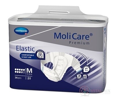 MoliCare Premium Elastic 9 kapek M plenkové kalhotky zalepovací 1x26 ks