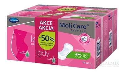 MoliCare Premium lady pad 2 kapky DUOPACK inkontinenční vložky (sleva -50% na 2. balení) 2x14 ks, 1x1 set