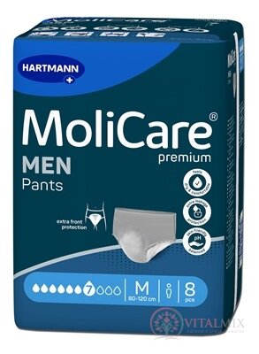 MoliCare Premium MEN PANTS 7 kapek M inkontinenční natahovací kalhotky, obvod 80 - 120 cm, 1x8 ks