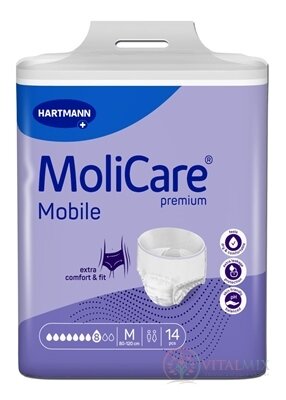 MoliCare Premium Mobile 8 kapek M plenkové kalhotky natahovací, fialové, obvod 80 - 120 cm, savost 2015 ml, 1x14 ks