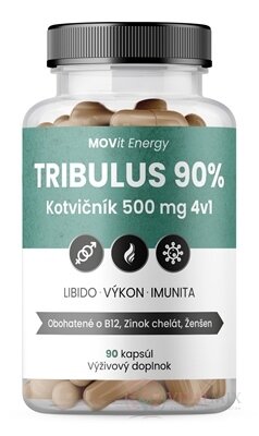 MOVit TRIBULUS 90% Kotvičník 500 mg 4v1 cps 1x90 ks