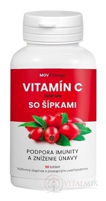 MOVit Vitamin C 1000 mg se šipkami tbl s postupným uvolňováním 1x90 ks