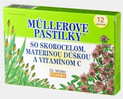 MÜLLEROVÉ PASTILKY SE SKOR. MAT. DOUŠKOU A VIT. C (při kašli) 1x12 ks