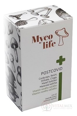 Myco life - POSTCOVID sol (cordyceps, reishi, shiitake, chaga a mateří kašička) 1x100 ml