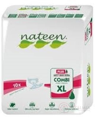 nateen COMBI PLUS XL plenky inkontinenční, obvod boků 130-175 cm, savost 3400 ml, 1x10 ks