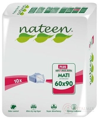 nateen MATI PLUS L podložka pod pacienta (60x90 cm), savost 1000 ml, 1x10 ks
