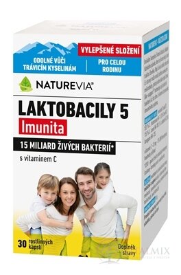 NATUREVÍ LAKTOBACILY "5" Imunita cps s vitamínem C 1x30 ks