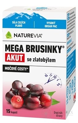 NATUREVIA MEGA BRUSNICE AKUT se zlatobylí cps (inov.2026) 1x15 ks