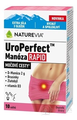NATUREVIA UroPerfect Manóza RAPID prášek v sáčcích (inov. 2025) 1x10 ks