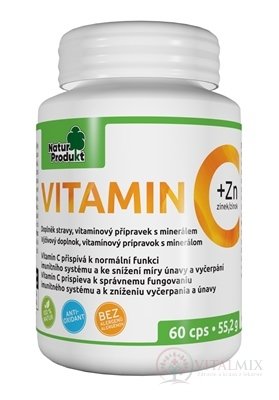 Naturprodukt VITAMIN C 500 mg + Zinek 10mg cps 1x60 ks
