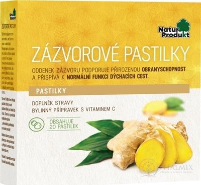 Naturprodukt zázvorový PASTILKY pas 1x20 ks