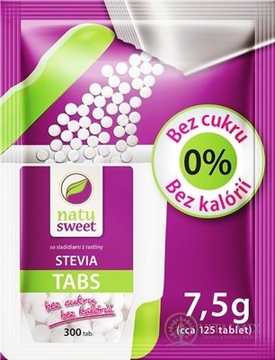 NATUSWEET Stevia TABS - refill pack sladidlo, pytlík na doplnění dávkovače 1x7,5 g