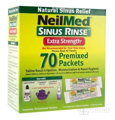 NeilMed SINUS RINSE Extra Strength hypertonici sáčky (mořská sůl), na hygienu nosu, 1x70 ks
