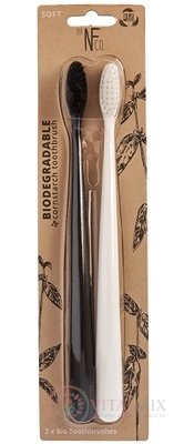 NFco. BIO zubní kartáček ČERNÁ + BÍLÁ měkká 1x2 ks