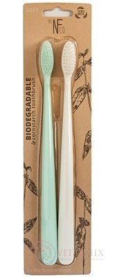 NFco. BIO zubní kartáček mátový + BÍLÁ měkká 1x2 ks
