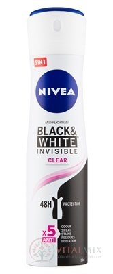NIVEA Anti-perspirant BLACK &amp; WHITE Clear sprej 1x150 ml