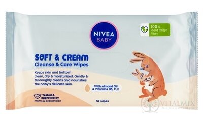 NIVEA BABY Čistící ubrousky Soft &amp; Cream 1x57 ks