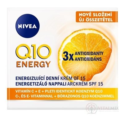 NIVEA Energizující denní krém Q10 ENERGY SPF15 proti vráskám, s pomerančovým extraktem 1x50 ml