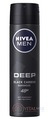 NIVEA MEN Anti-perspirant DEEP darkwood sprej, 48H, black carbon 1x150 ml