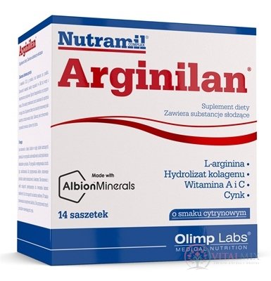 NUTRAMIL complex ARGINILAN sáčky (po 12,5 g prášku) příchuť citron 1x14 ks