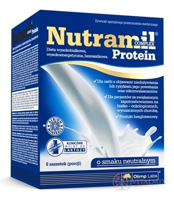 NUTRAMIL COMPLEX Protein Neutral bílkovinná výživa, sáčky 6x70 g (420 g)