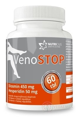 NUTRICIUS VenoSTOP tbl (Diosmin 450 mg + Hesperedín 50 mg) 1x60 ks