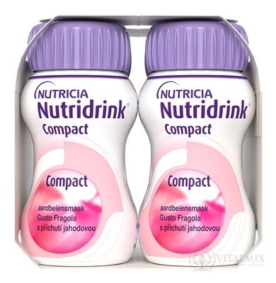 Nutridrink Compact s jahodovou příchutí (inov.2025) 4x125 ml (500 ml)