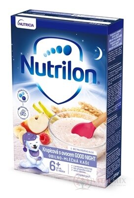 Nutrilon obilno-mléčná kaše krupicová s ovocem GOOD NIGHT, bez palmového oleje (od ukonč. 6. měsíce) (inov.2021) 1x225 g