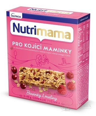 Nutrimama Cereální tyčinky Brusinky a maliny (pro kojící matky) (inov.2021) 5x40 g (200 g)