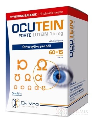 OCUTEIN FORTE Lutein 15 mg - DA VINCI cps 60 + 15 zdarma (75 ks)