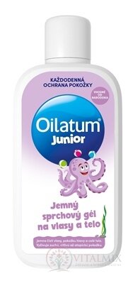 Oilatum JUNIOR jemný sprchový gel na vlasy a tělo vhodný od narození 1x400 ml