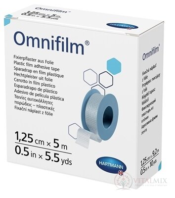 Omnifilm hypoalergenní náplast fixační z transparentní fólie (1,25cmx5m) 1x1 ks