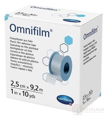Omnifilm hypoalergenní náplast fixační z transparentní fólie (2,5cmx9,2m) 1x1 ks