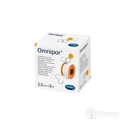 OMNIPOR náplast fixační z bílého netkaného textilu (2,5cmx5m) 1x1 ks