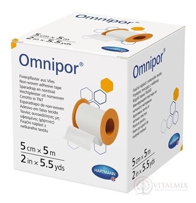 Omnipor náplast fixační z bílého netkaného textilu (5cmx5m) 1x1 ks