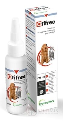 Otifree roztok na čištění uší psů a koček 1x60 ml