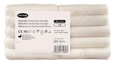 Obinadlo hydrofilní neelastické pletené, nesterilní (10 cm x 5 m) 1x10 ks