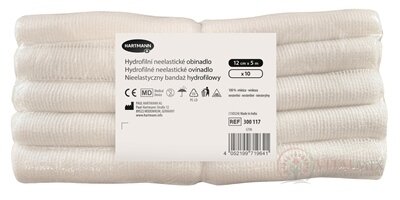 Obinadlo hydrofilní neelastické pletené, nesterilní (12 cm x 5 m) 1x10 ks