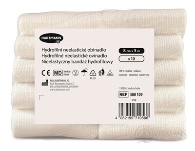 Obinadlo hydrofilní neelastické pletené, nesterilní (8 cm x 5 m) 1x10 ks