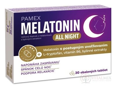 PAMEX MELATONIN ALL NIGHT tbl s postupným uvolňováním 1x30 ks