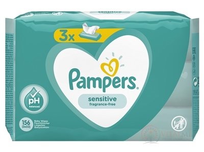 PAMPERS Baby Wipes Sensitive vlhčené ubrousky 3x52 ks (156 ks)