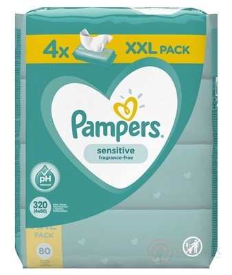 PAMPERS Baby Wipes Sensitive vlhčené ubrousky XXL pack 4x80 ks (320 ks)