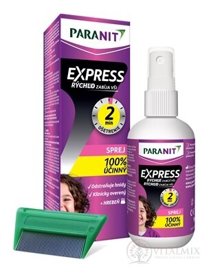PARANIT EXPRESS SPREJ 95 ml + hřeben, 1x1 set