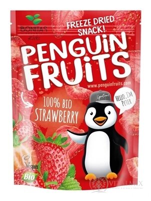 PENGUIN FRUITS Strawberry BIO mrazem sušená jahoda 1x10 g